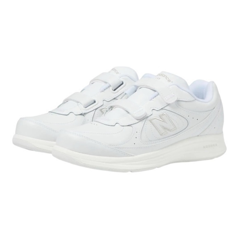 New Balance Men's 577 V1 Hook and Loop Walking Shoe White Leather Size‎ 8W
